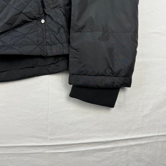 Hawke‎ & Co Sport Womens Black Turquoise Quilted Hooded Jacket Size Large - Picture 4 of 6